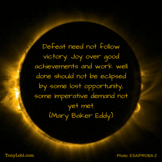 "Defeat need not follow victory" by Tony Lobl